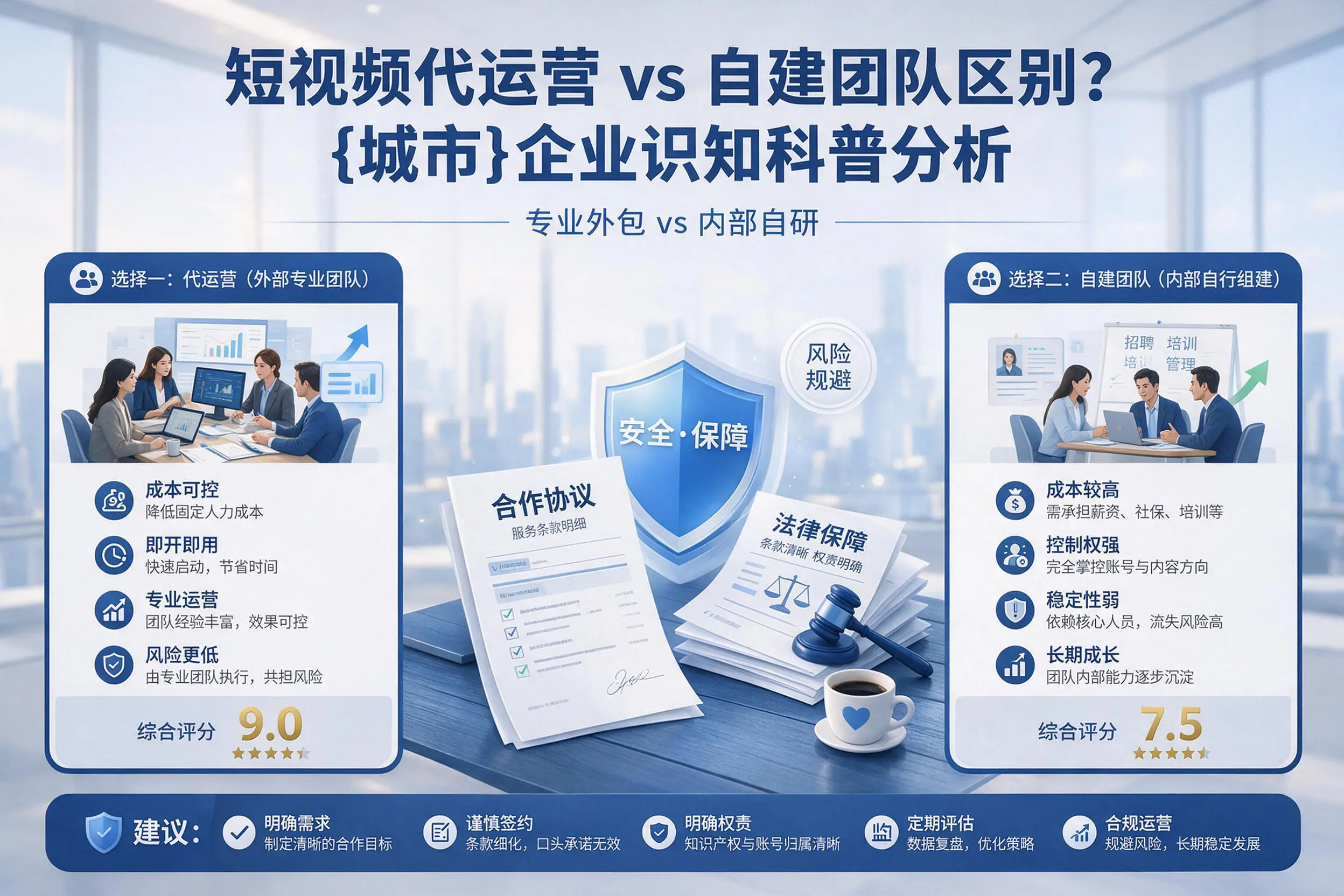 短视频代运营与自建团队区别?山东企业认知科普分析