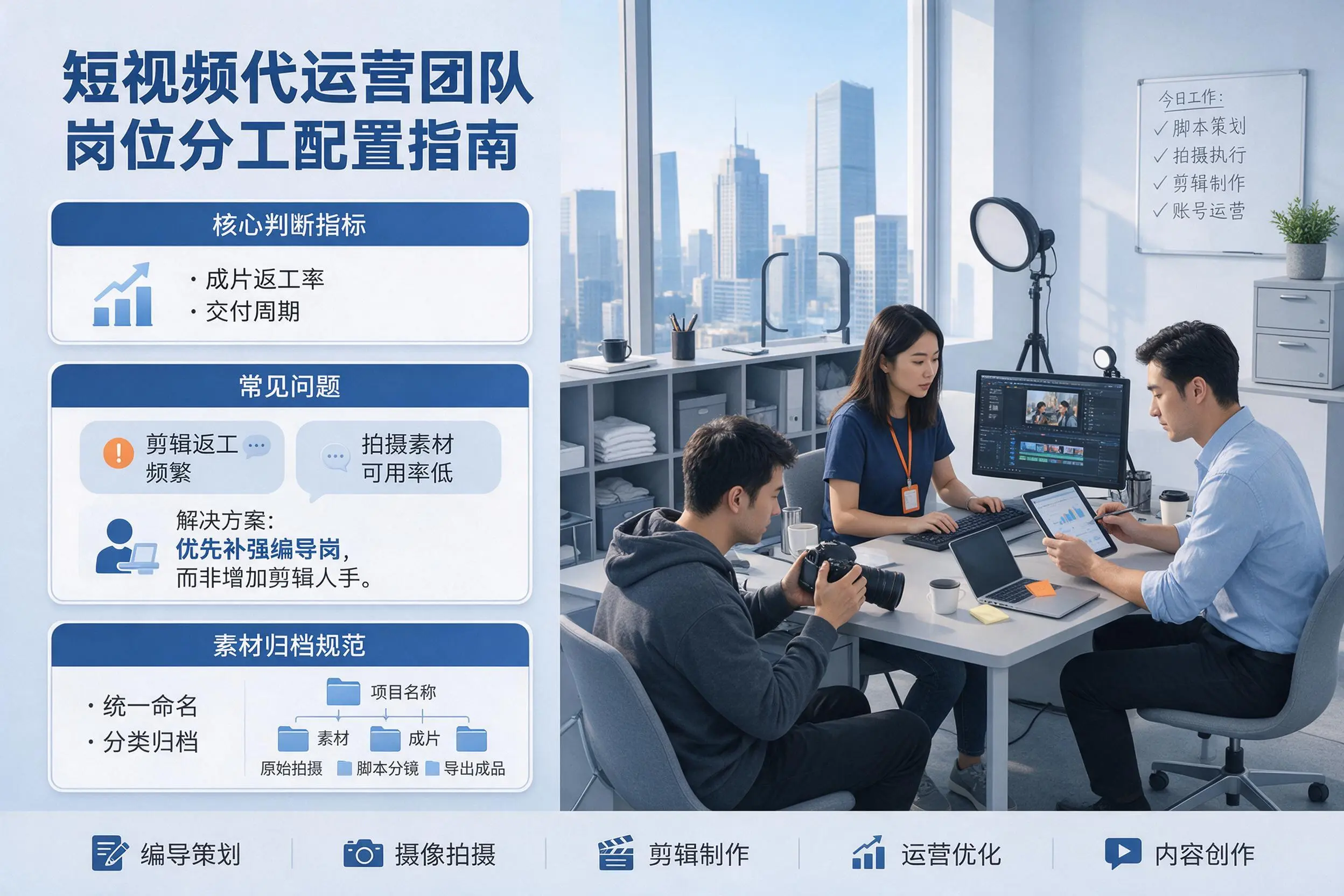 短视频代运营团队如何配置?山东企业岗位分工科普说明