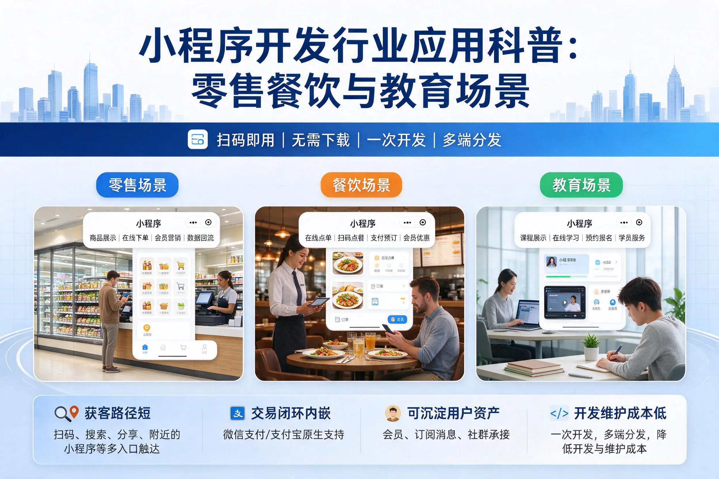 山东小程序开发行业应用科普：零售餐饮与教育场景