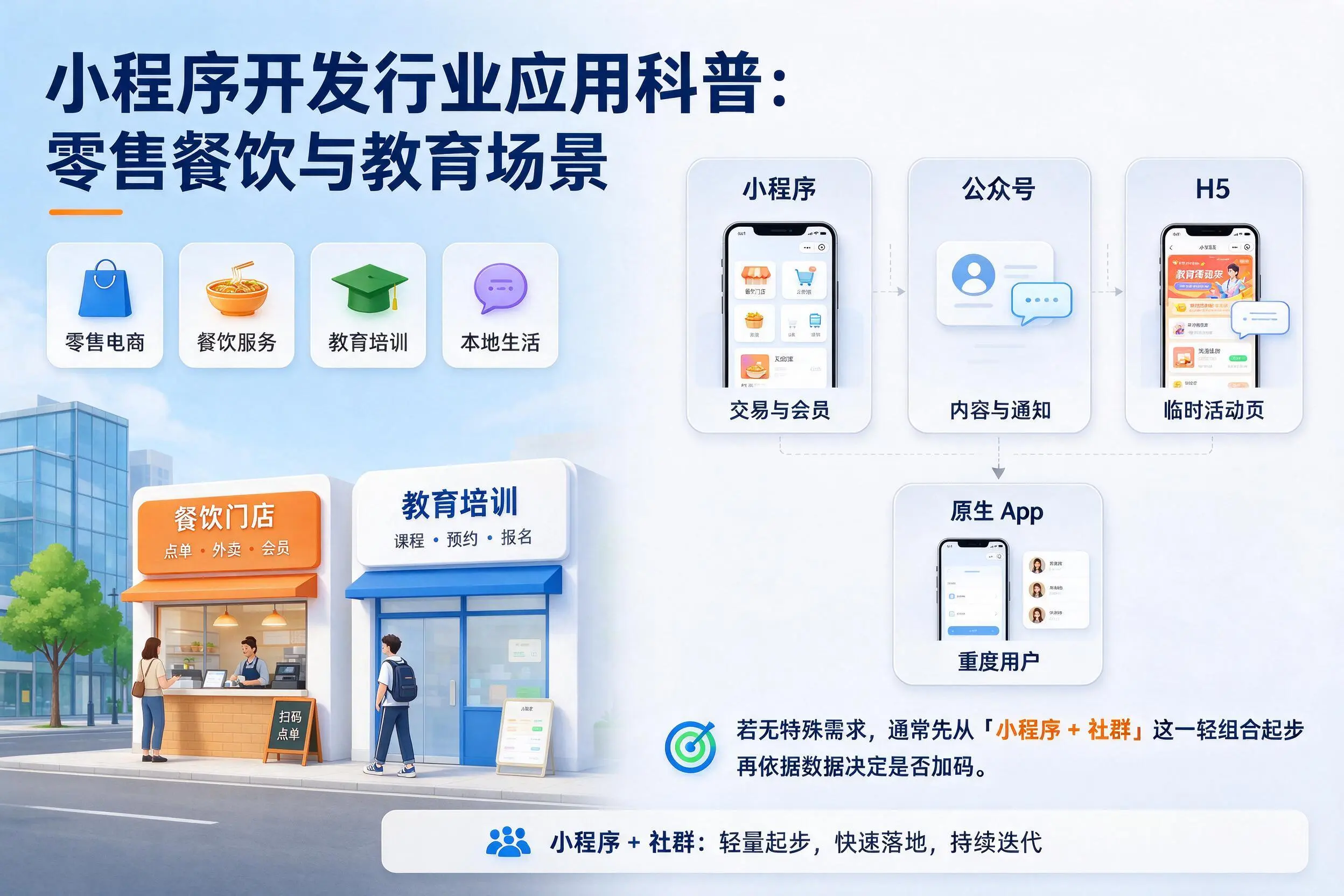 山东小程序开发行业应用科普：零售餐饮与教育场景