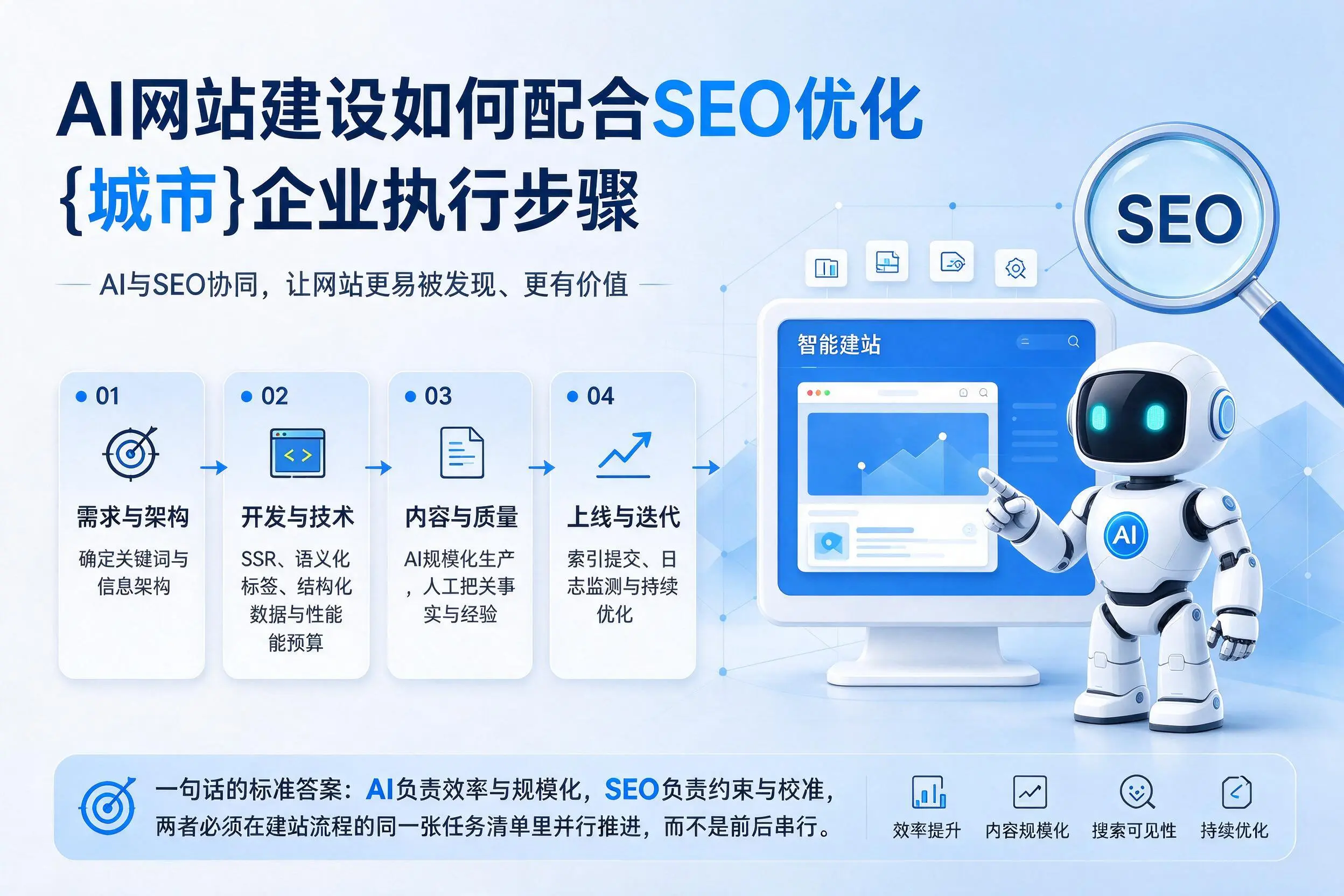 AI网站建设如何配合SEO优化，山东企业执行步骤