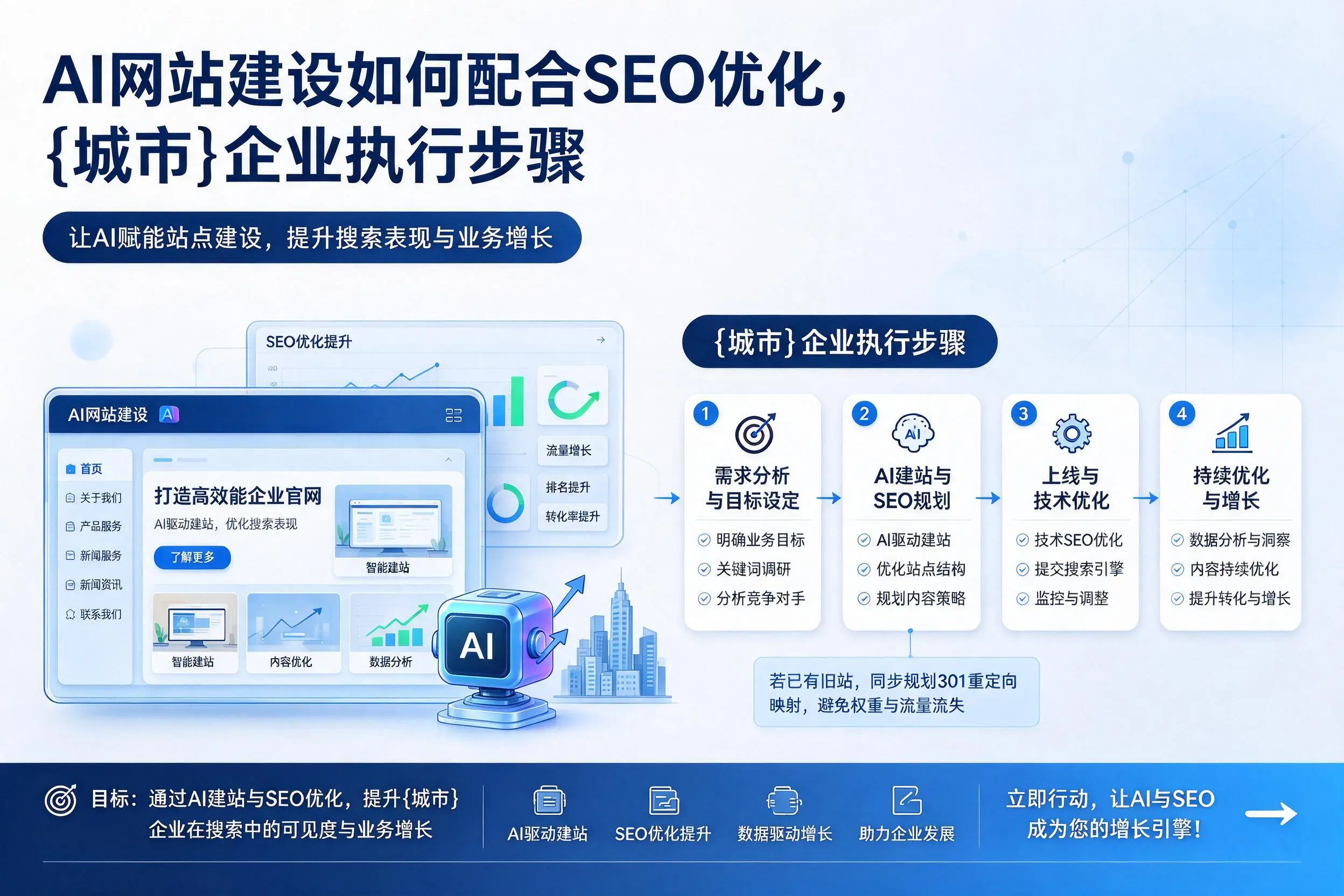 AI网站建设如何配合SEO优化，山东企业执行步骤