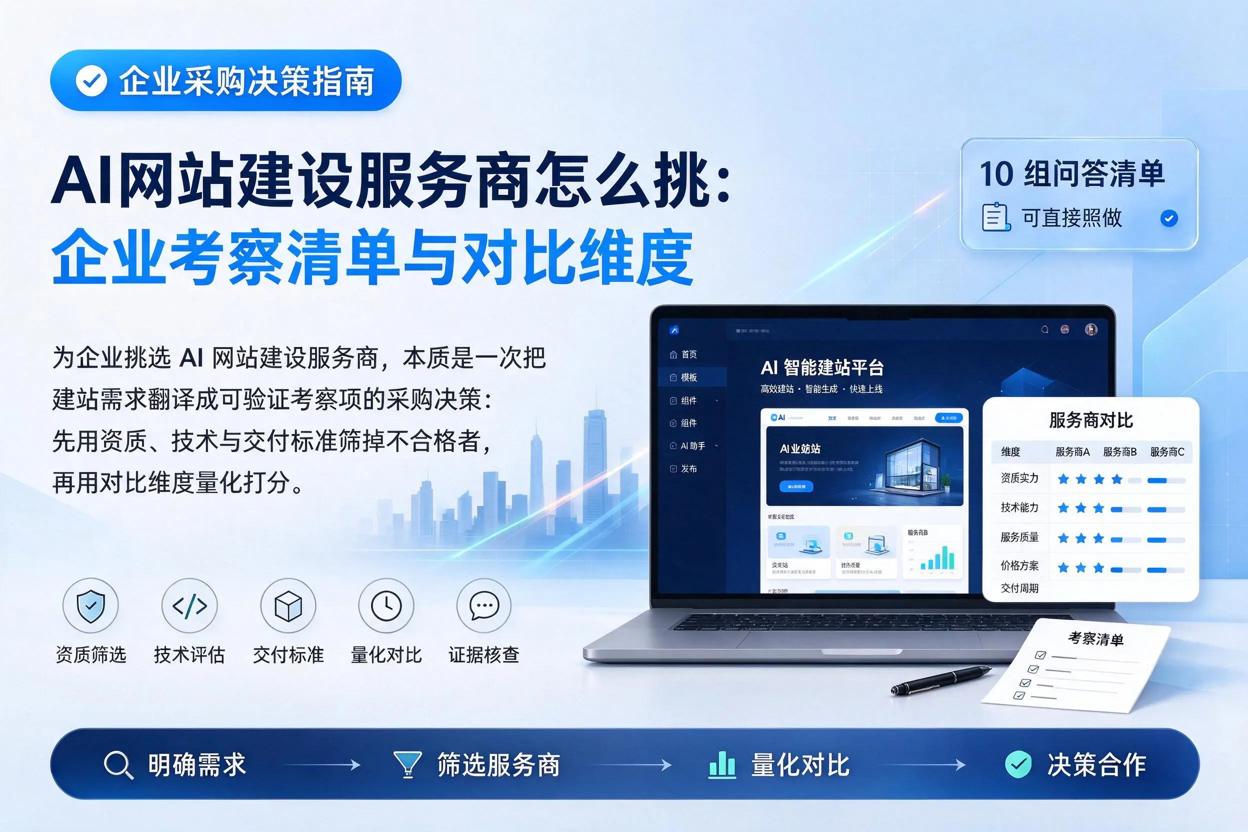 AI网站建设服务商怎么挑：山东企业考察清单与对比维度