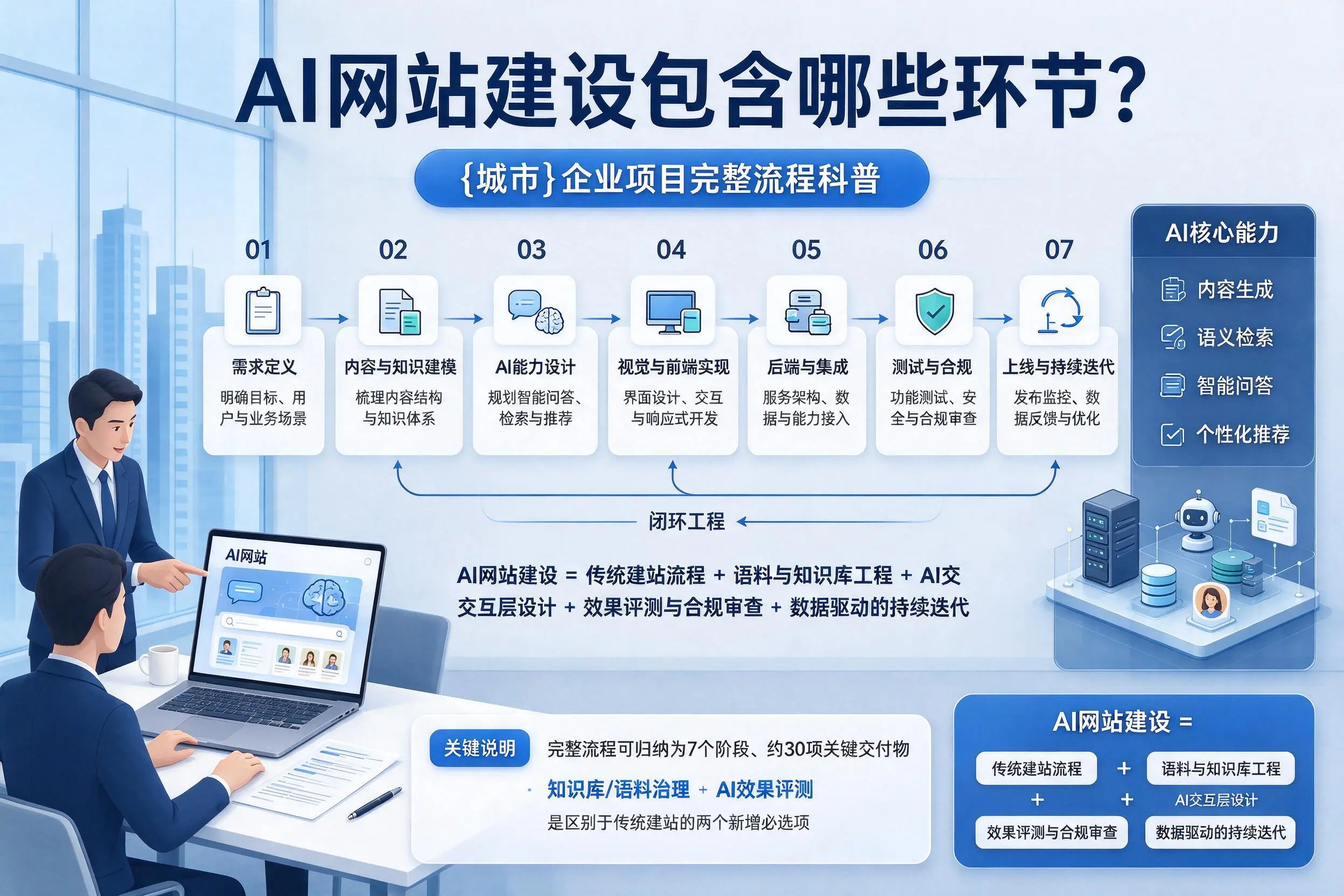 AI网站建设包含哪些环节？山东企业项目完整流程科普