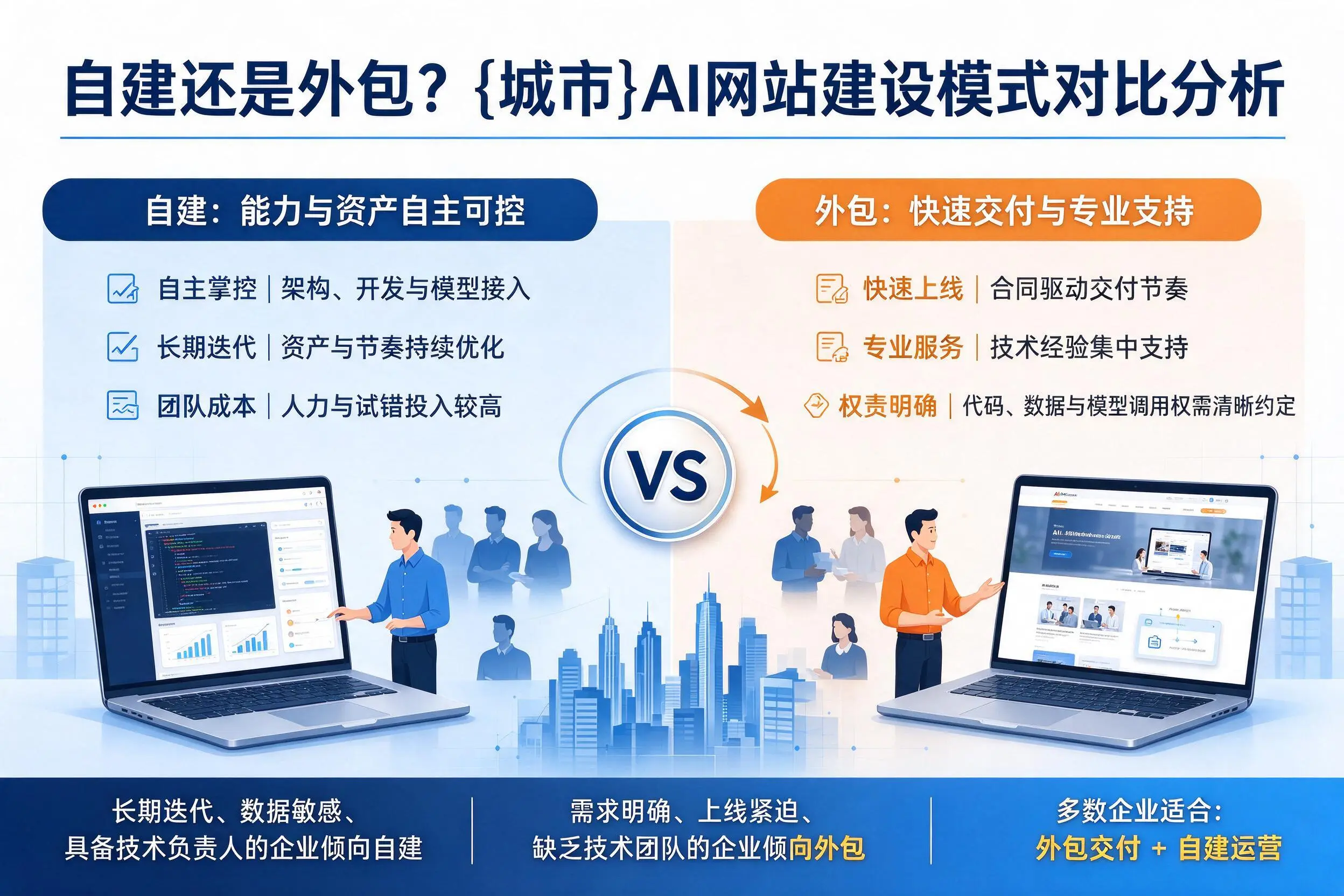 自建还是外包?山东AI网站建设模式对比分析