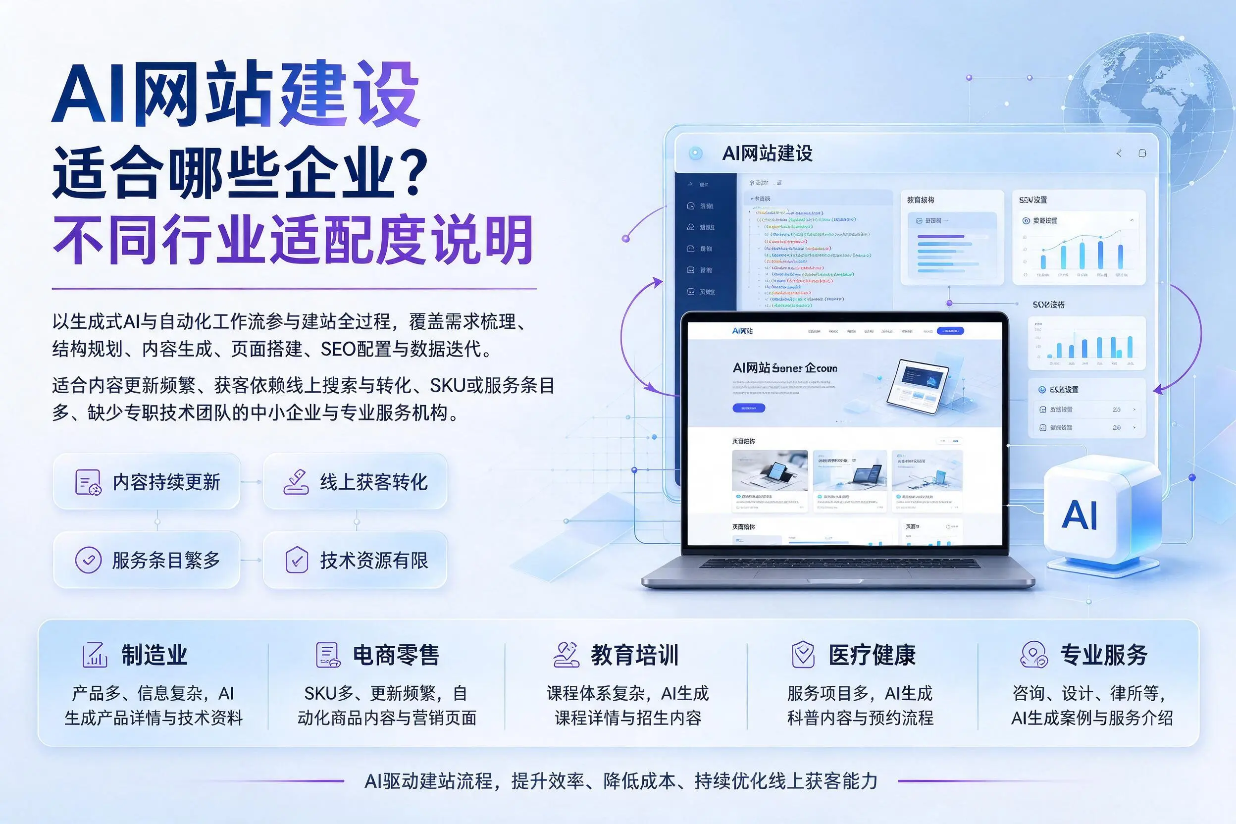 AI网站建设适合哪些企业？山东不同行业适配度说明